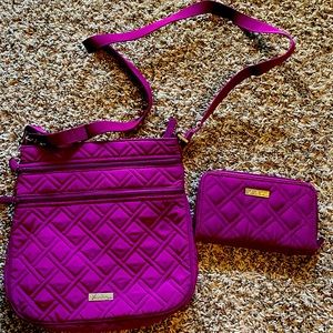 Vera Bradley crossbody purse and matching wallet